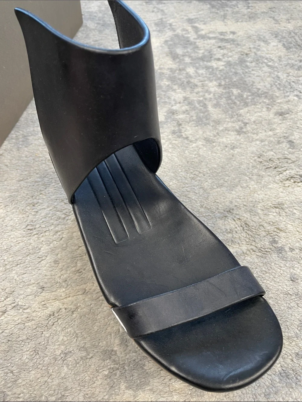 Rare Rick Owens Faun Monster Geta Platform Sandals Black Leather Sz 37 - Picture 15 of 16